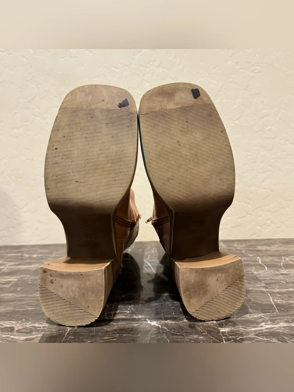 Steve Madden Fantsie Tan Leather Platform Go-Go Boots